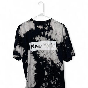 Black and white tie dye New York City cotton shirt Size Large